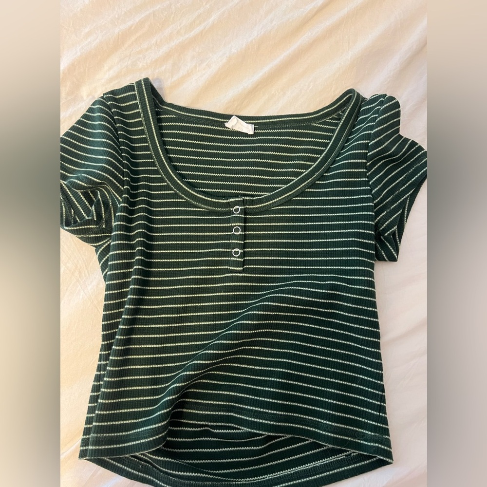 Cotton On Dark Green Striped Blouse